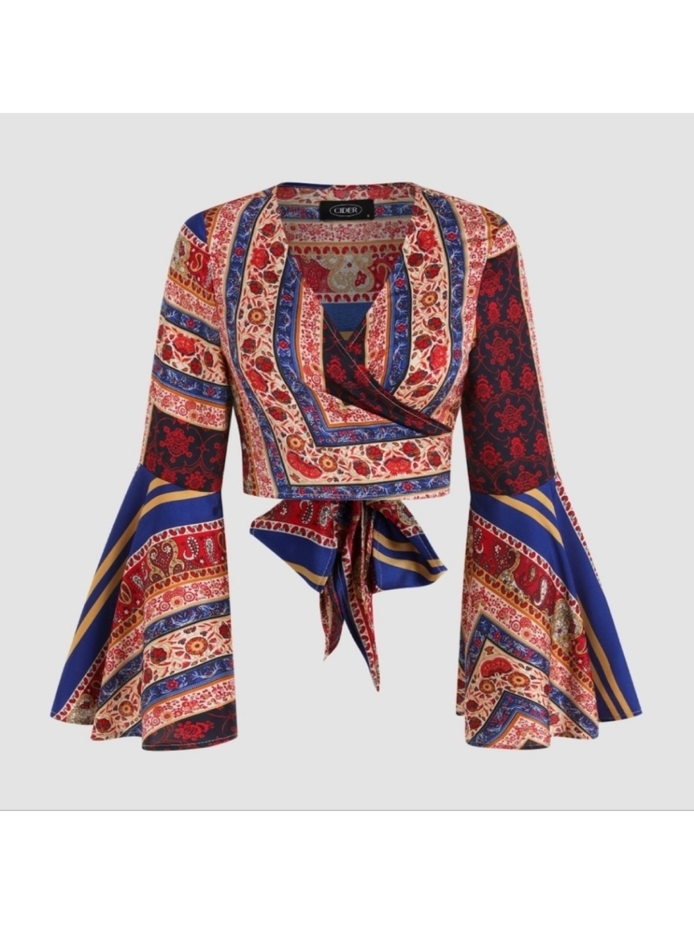 Cider Bell Sleeve Tie Wrap Top Size S